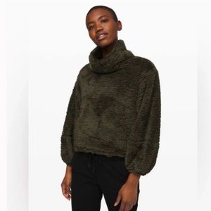 Lululemon Warm Restore Sherpa Pullover Olive Green Size XS/S